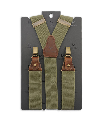 Luxe Bretels Clip/Leer | Groen