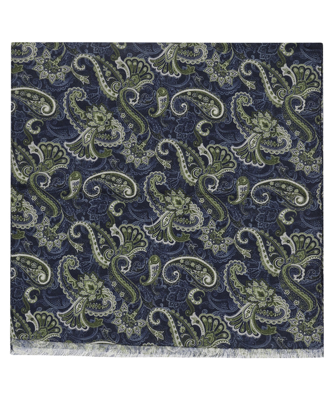 Sjaal 100%Wol | Navy Groen Paisley
