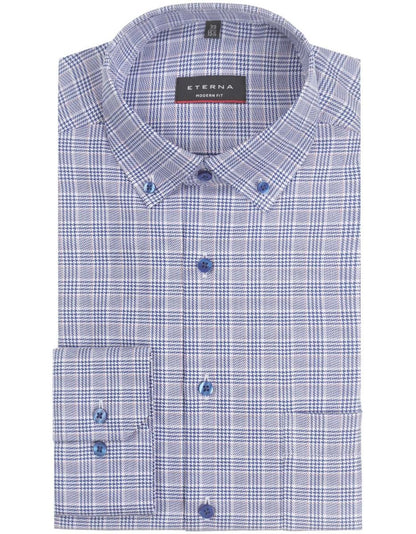 Shirt checked button down | Blue