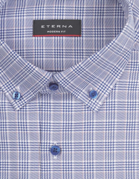 Shirt checked button down | Blue