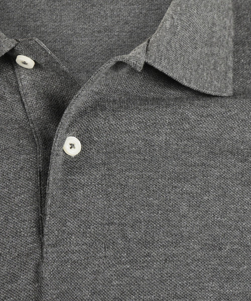 Polo piqué korte mouw | Antraciet Grijs