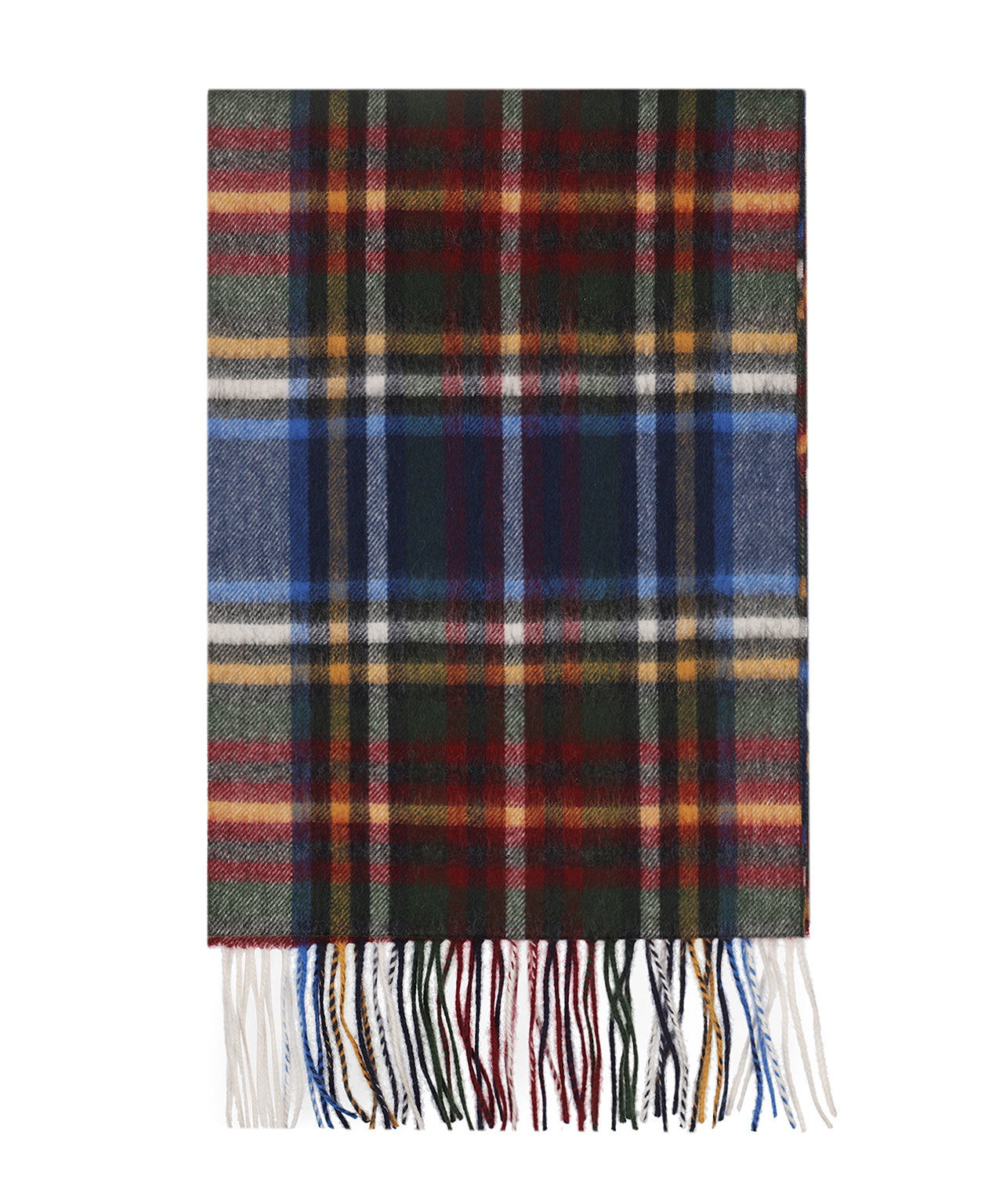 Sjaal Wol/Cashmere 30X190 | Blauw Bordeaux Multi