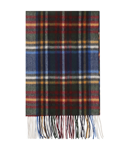 Sjaal Wol/Cashmere 30X190 | Blauw Bordeaux Multi