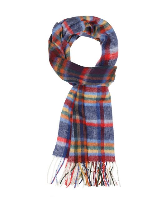 Wol Cashmere Sjaal | Blauw Groen Multi