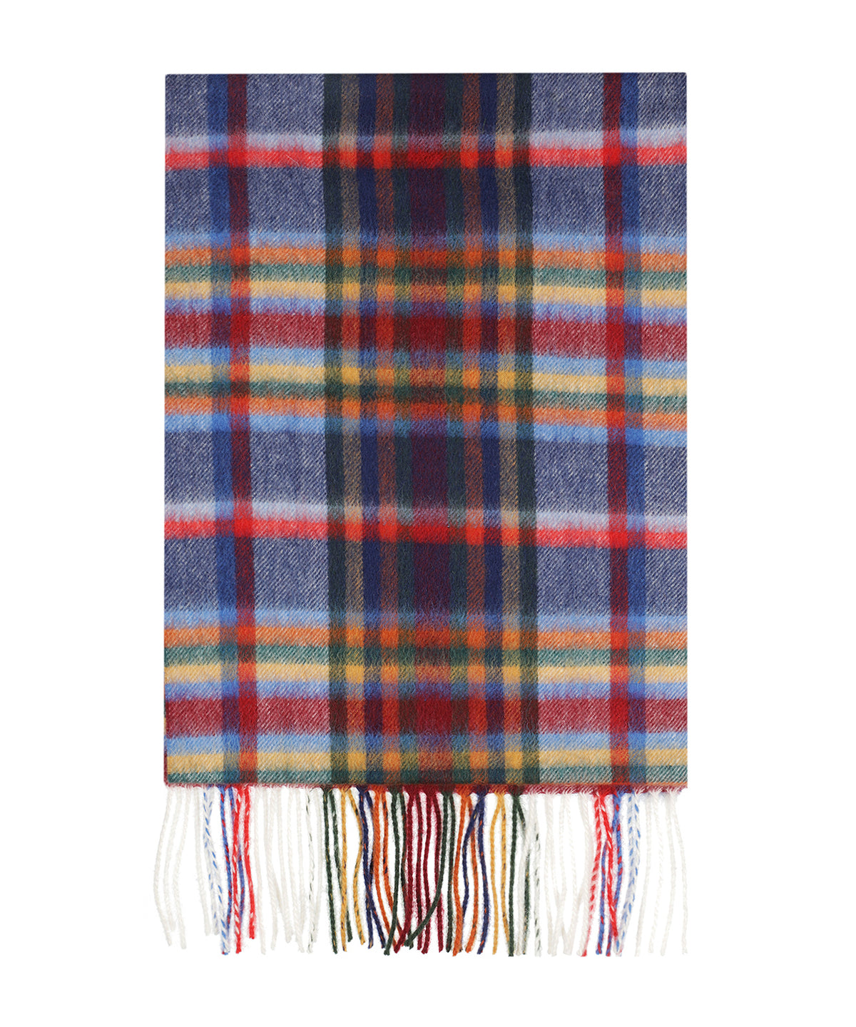 Sjaal Wol/Cashmere 30X190 | Blauw Groen Multi