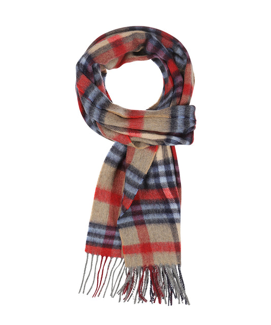 Wol Cashmere Sjaal | Beige Paars Multi