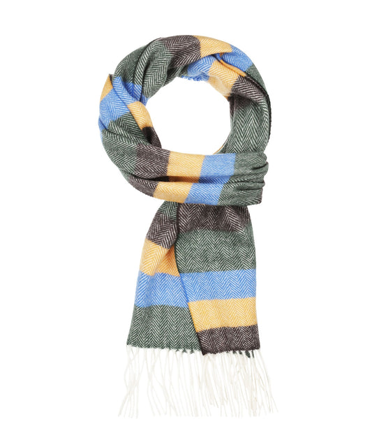 Sjaal 100% Wol | Groen Geel Blauw