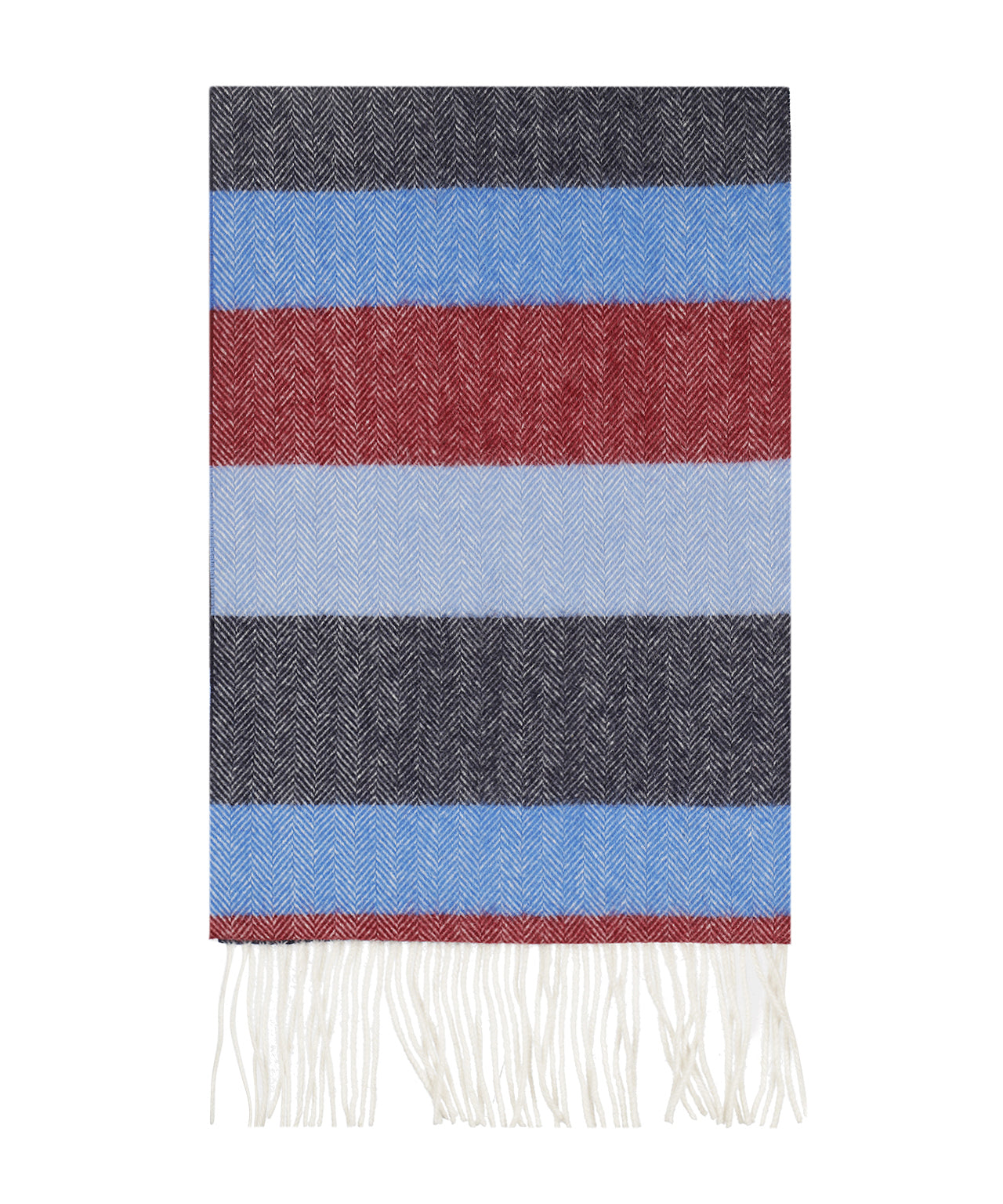 Sjaal 100% Wol | Blauw Bordeaux Blok