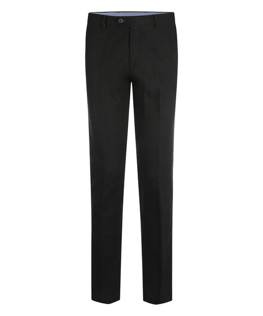 Derby Linnen/Katoen Pantalon | Zwart
