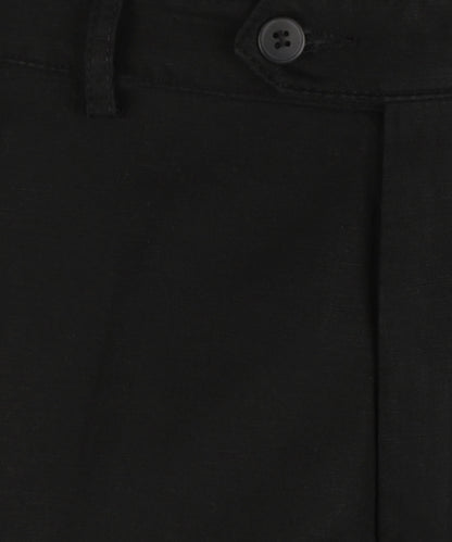 Derby Linnen/Katoen Pantalon | Zwart