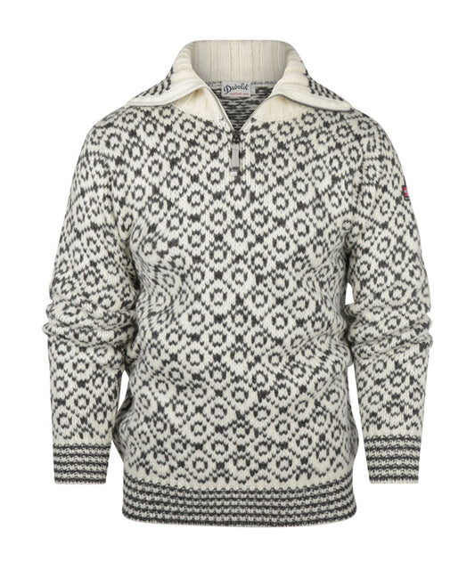 Svalbard-Pullover mit hohem Reißverschluss | Weiß