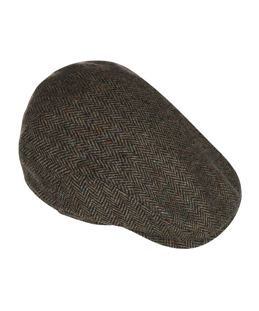 Tweed Cap | Bruin herringbone