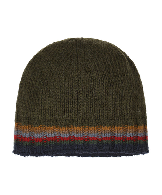 Muts Wol Fleece Lining | Donker Groen Multi