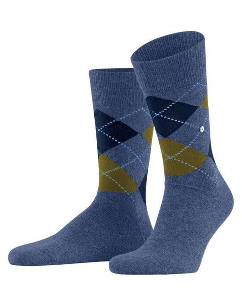 Tweed argyle heren sokken | Blauw