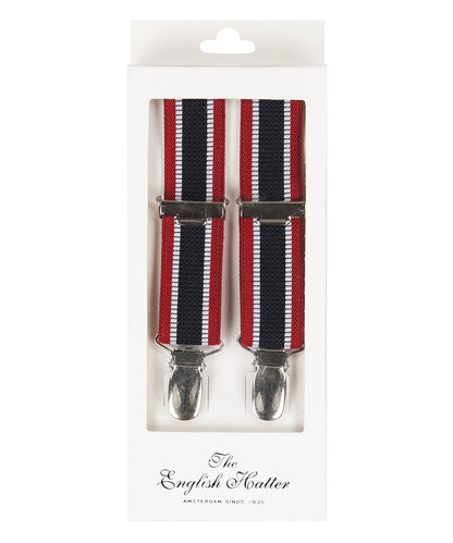 Narrow Braces with Clips | Red