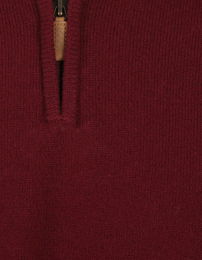 Pullover mit Reißverschluss | Bordeauxrot