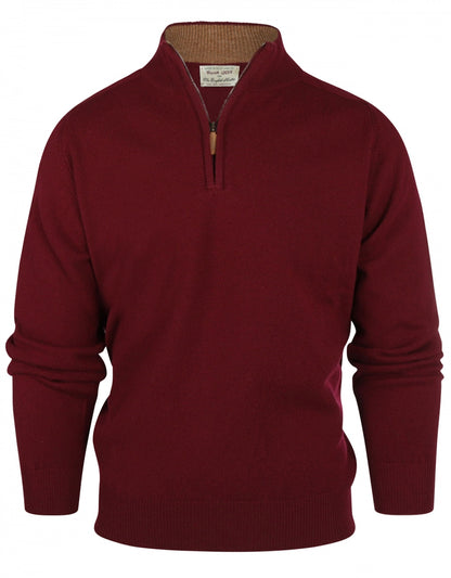 Pullover mit Reißverschluss | Bordeauxrot