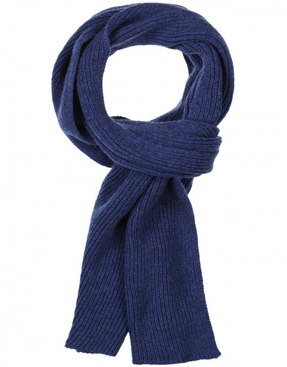 Cashmere Rib Sjaal | Midden Blauw
