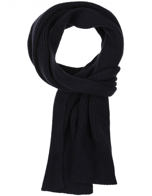 WL Cashmere Rib Sjaal | Navy Blauw