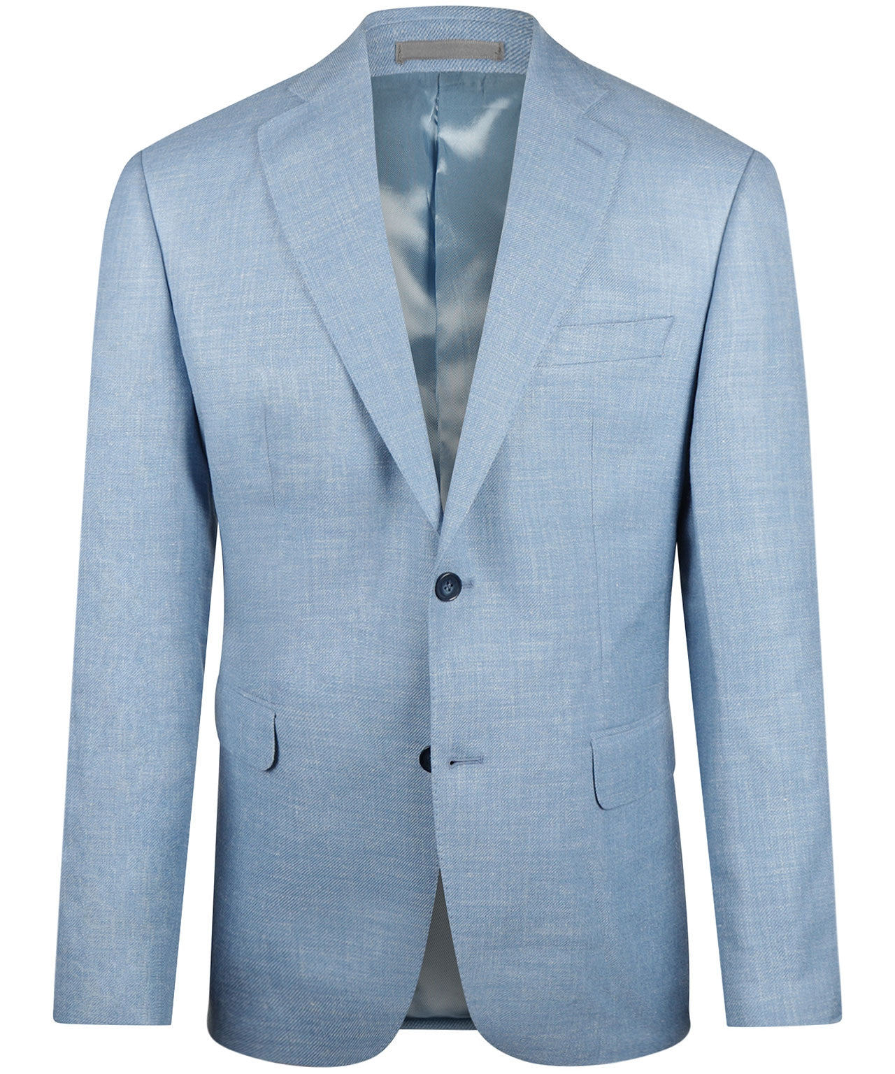 Silk linen wool blend blazer | Blue