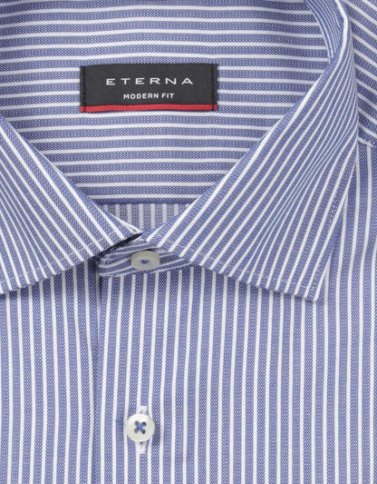Shirt Katoen | Donkerblauw/Wit mini streep