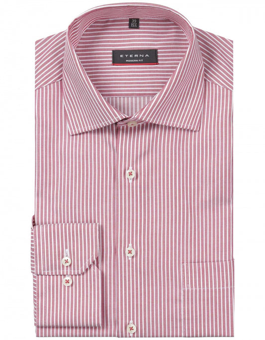 Shirt Katoen | Rood/Wit mini streep