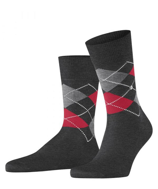 Sok Manchester Kort | Dark Grey/Pink diamond check