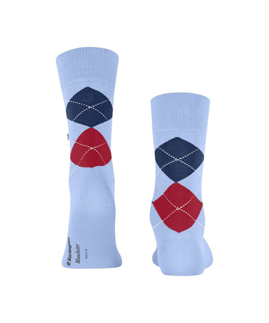 Sok Manchester Kort | Light Blue/Navy/Red diamond check