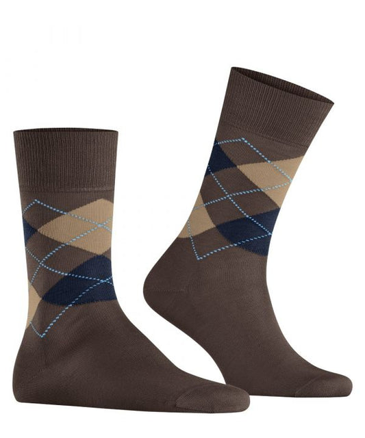 Sok Manchester Kort | Chocolate/Navy diamond check