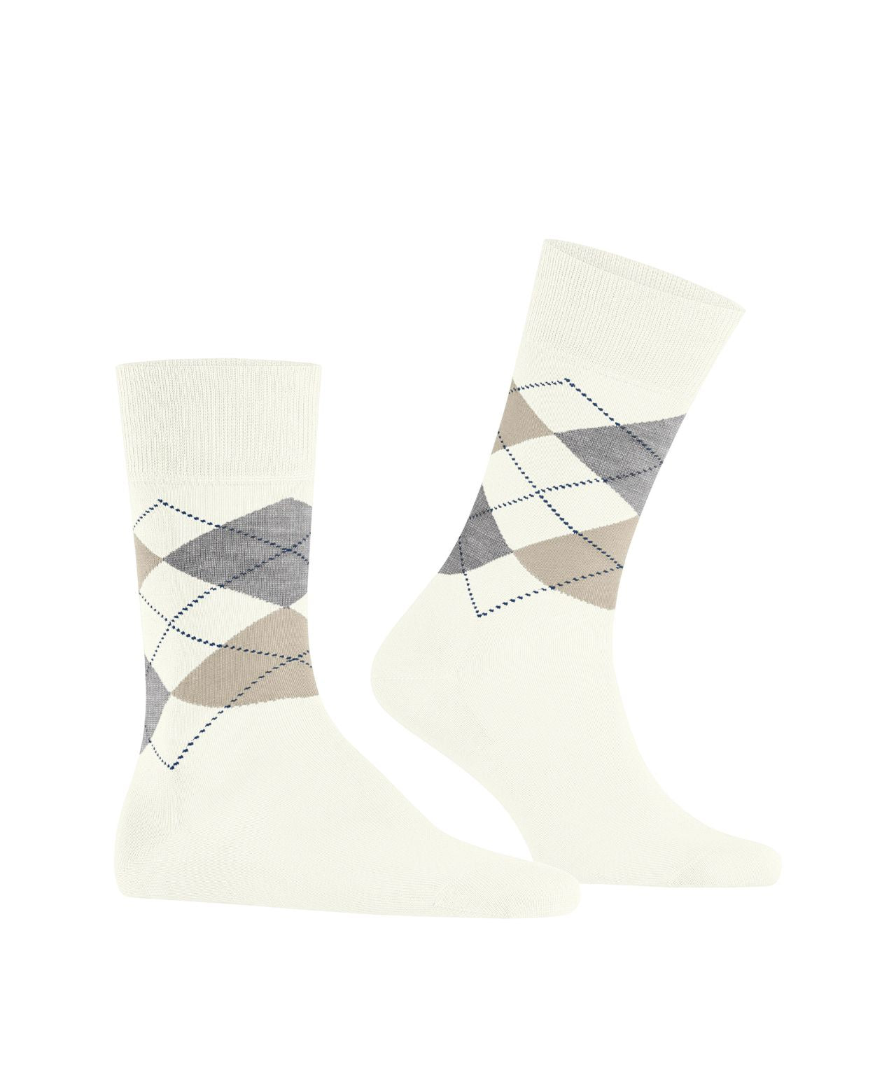 Sok Manchester Kort | Beige/Brown/Grey diamond check