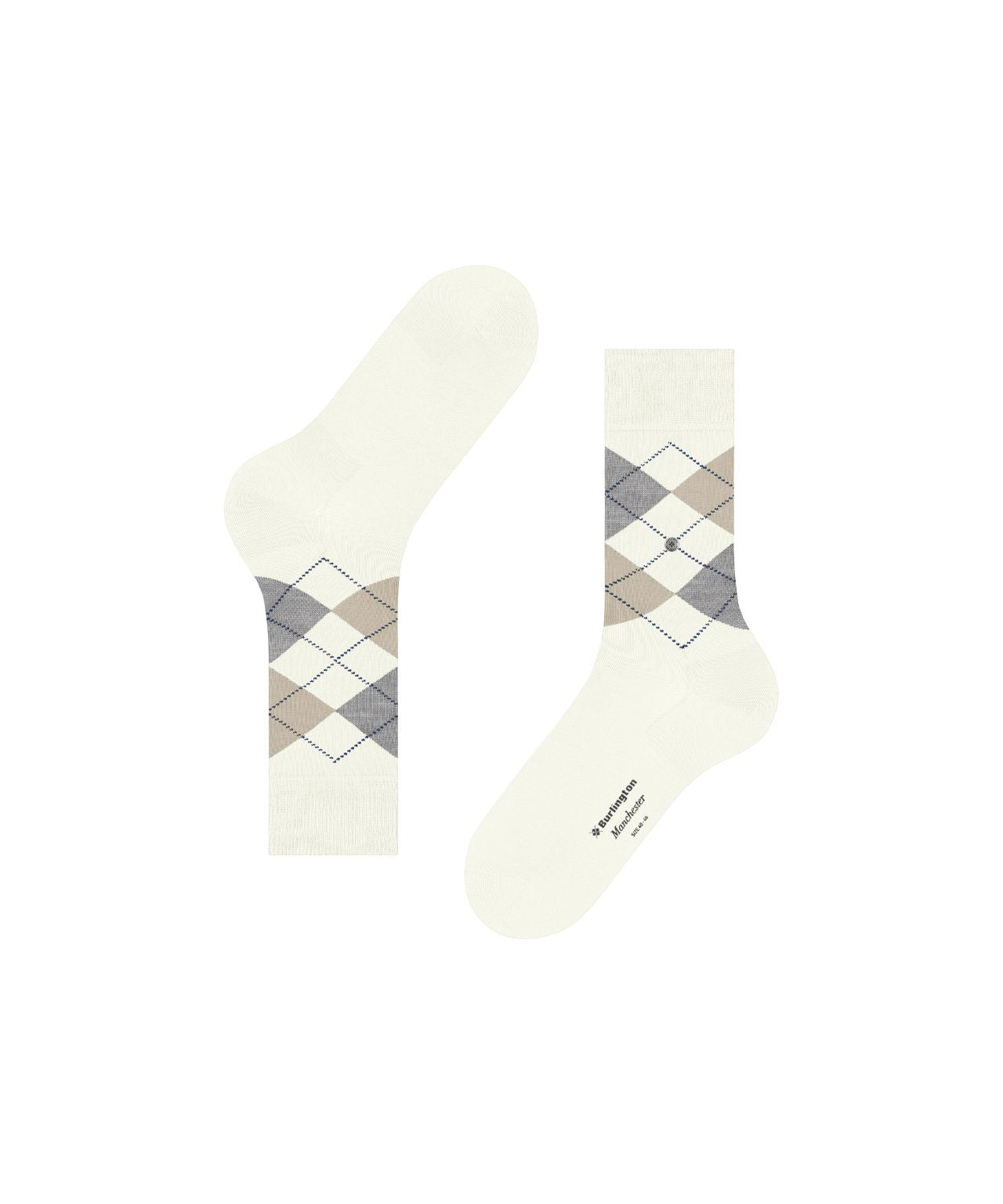 Sok Manchester Kort | Beige/Brown/Grey diamond check