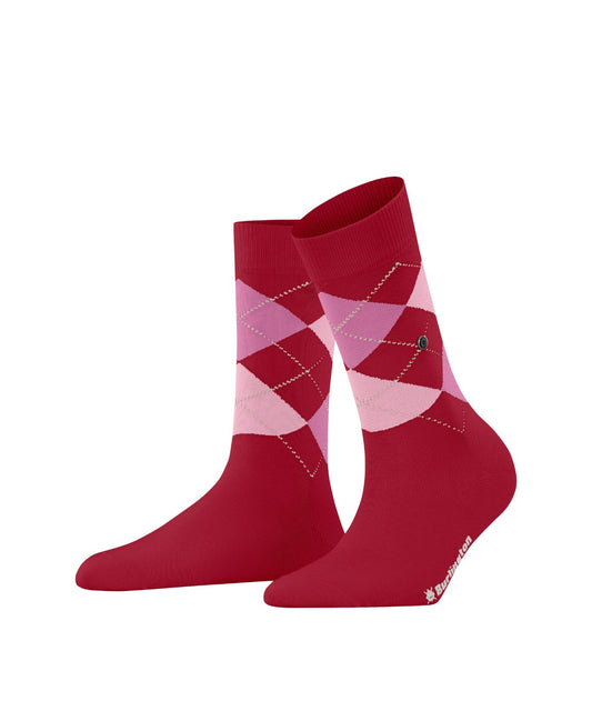 Covent Garden Sok | Red/Pink diamond check