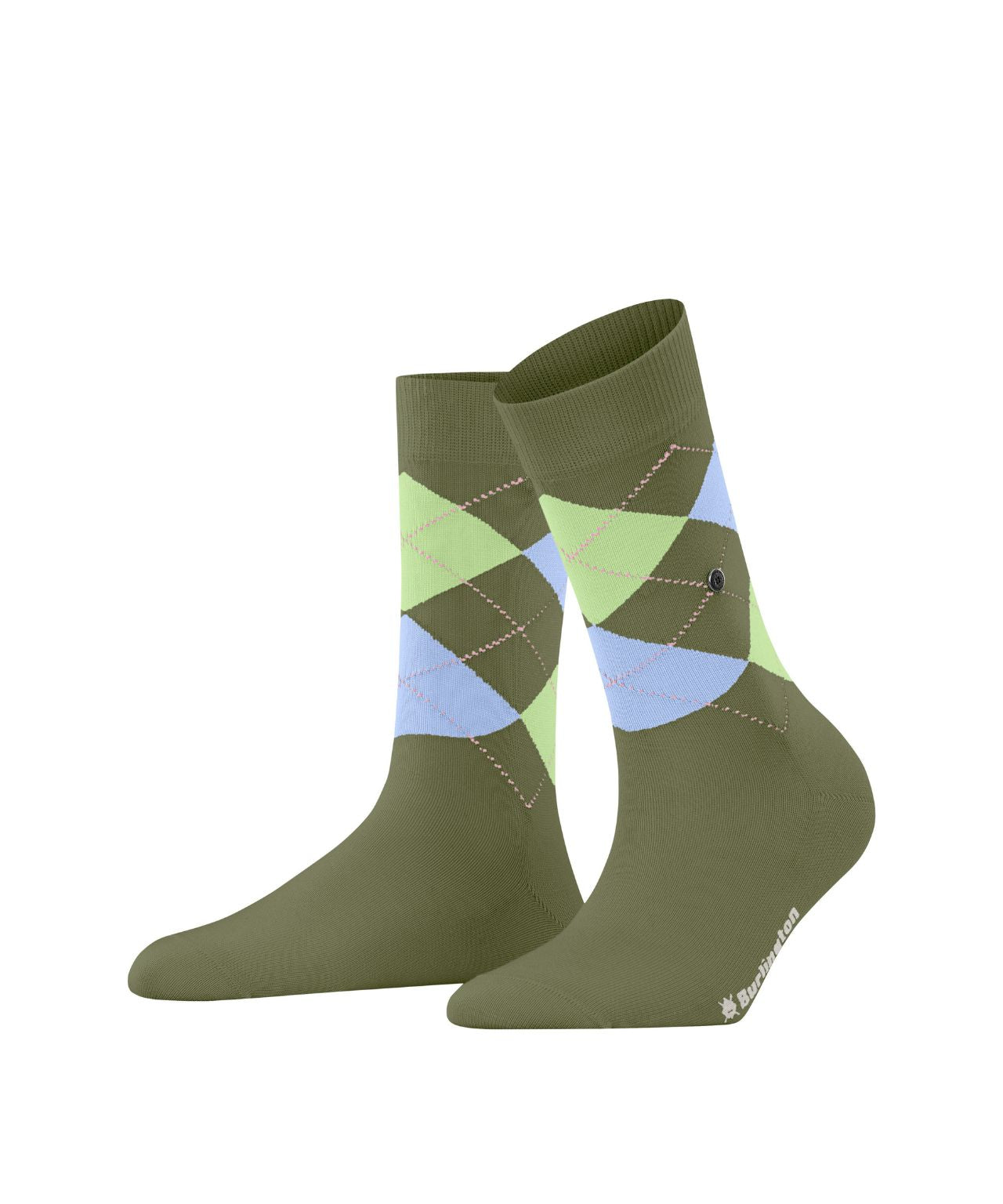 Covent Garden Sok | Olive/Lime/Blue diamond check