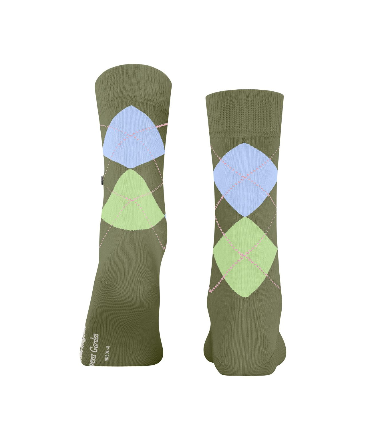 Covent Garden Sok | Olive/Lime/Blue diamond check