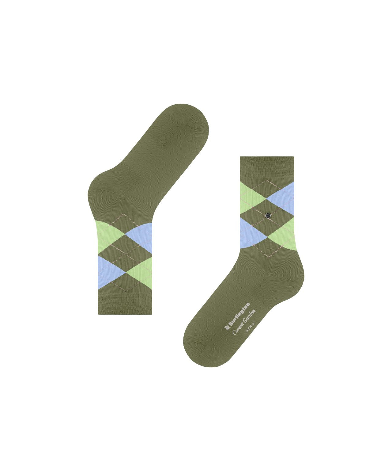 Covent Garden Sok | Olive/Lime/Blue diamond check