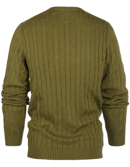 Ronde Hals Cotton/Cashmere | Moss Green