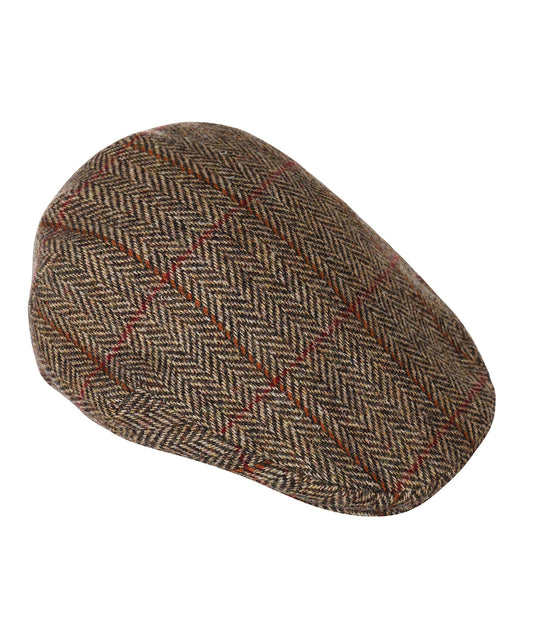 Klassieke Cap | Bruin Herringbone Overcheck