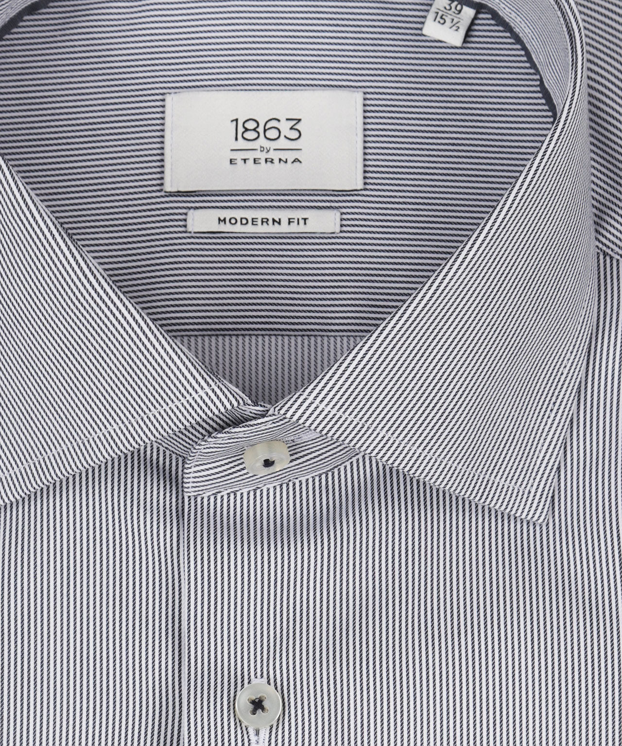 Shirt striped semi spread collar | Blue