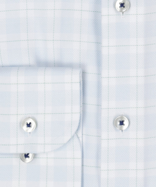 Overhemd gestreept semi spread boord | Blauw