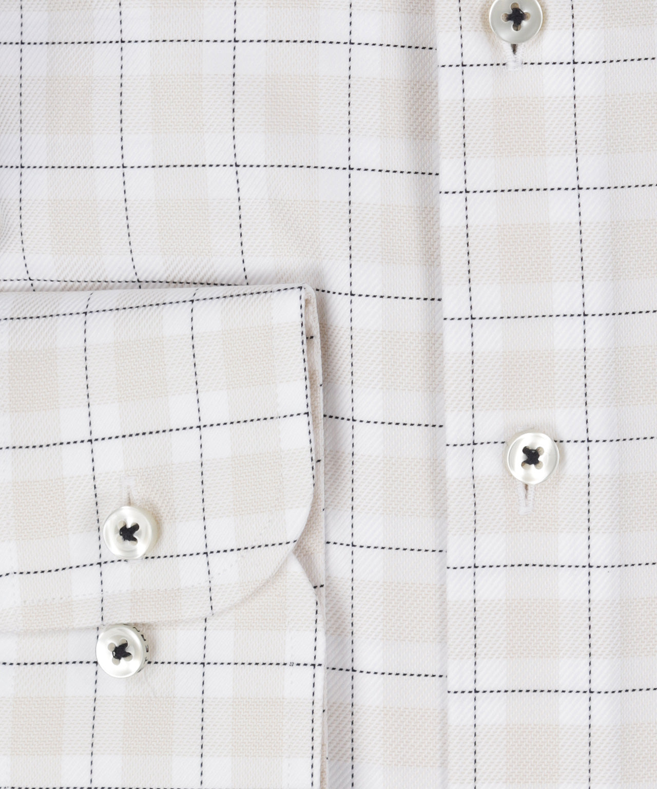 Striped shirt with semi-spread collar | Brown