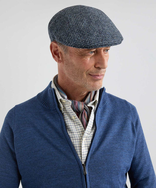 Jockey Tweed Cap | Donkergrijs Herringbone