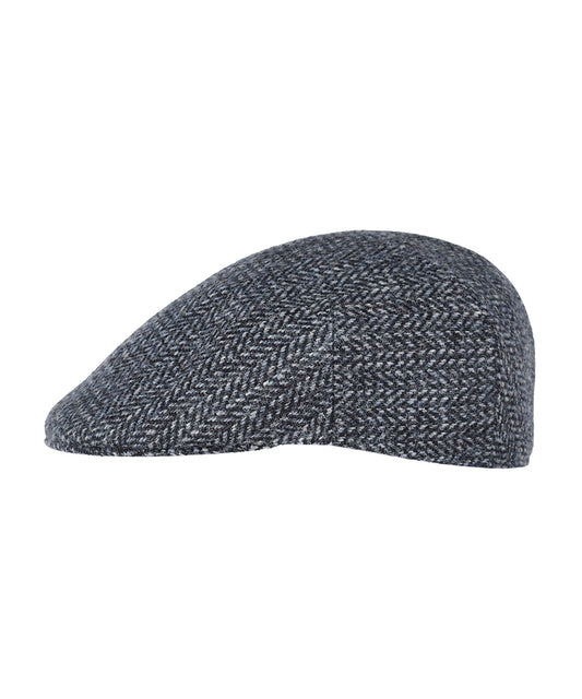 Jockey Tweed Cap | Donkergrijs Herringbone