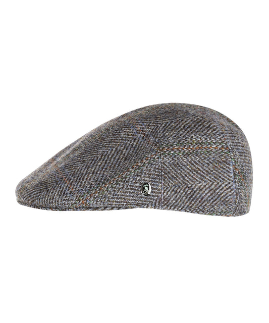 Jockey Tweed Cap | Grijs Herringbone Overcheck