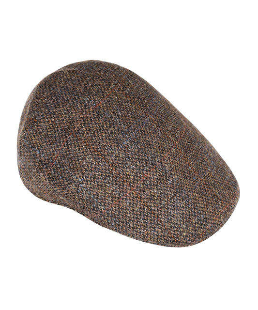 Jockey Tweed Cap | Donker Bruin Herringbone Tweed