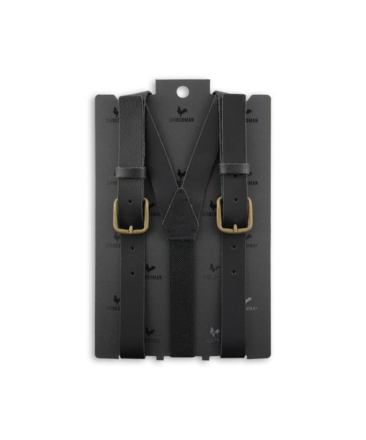Leren Bretels 2 in 1 | Zwart