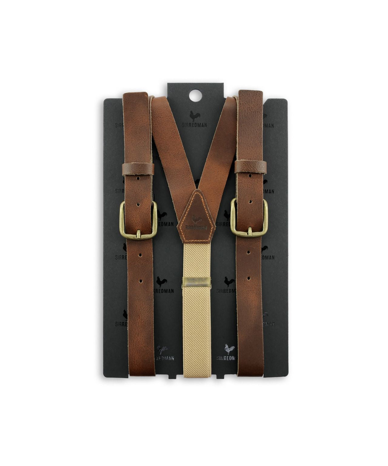 Leren Bretels 2 in 1 | Donker Cognac