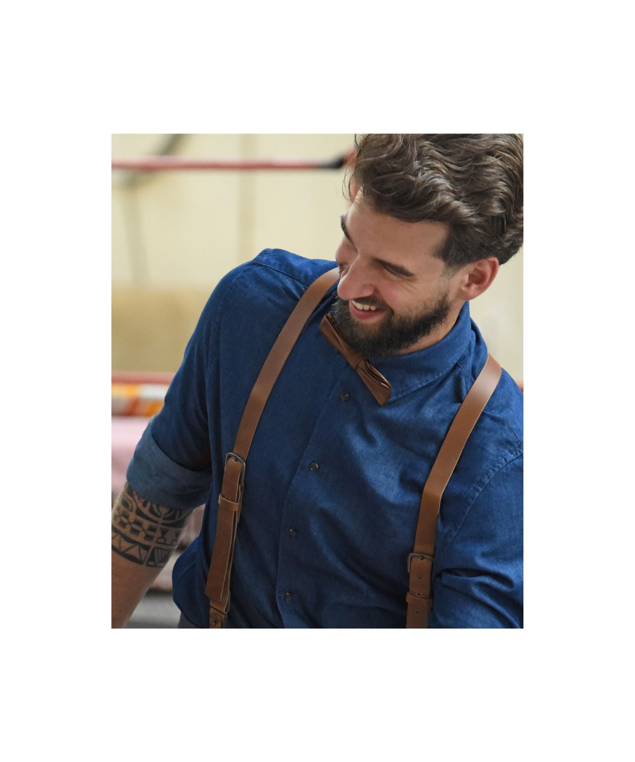 Leren Bretels 2 in 1 | Donker Cognac