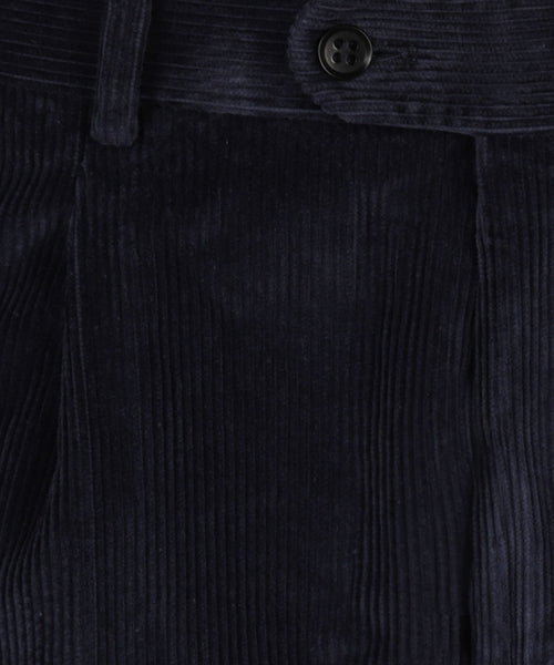 Corduroy Pantalon Brede Rib | Navy Blauw
