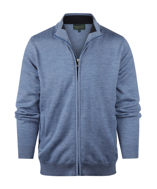Merino Rits Vest | Staal Blauw
