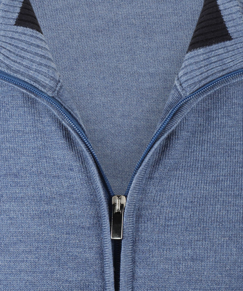 Merino Ritsvest | Bleu Mix